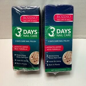 Rozino 3 Days Nail Care Polish Keratin Amino Acid Formula 16ml 2 Pack New Sealed